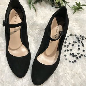 BLACK SUEDE LEATHER -WOMEN'S PUMPS HEELS 👠